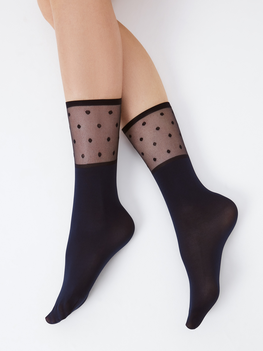 calz. PUNTO 70 носки (микрофибра, верх в крупный горошек)