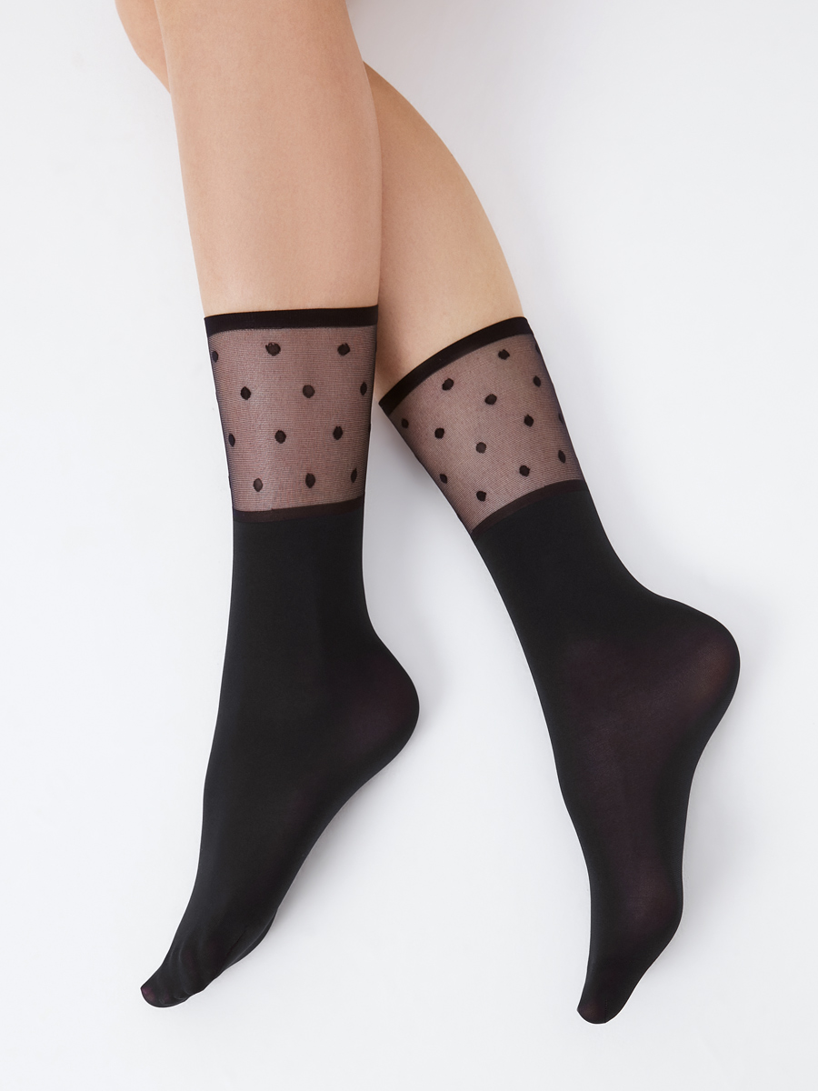 calz. PUNTO 70 носки (микрофибра, верх в крупный горошек)