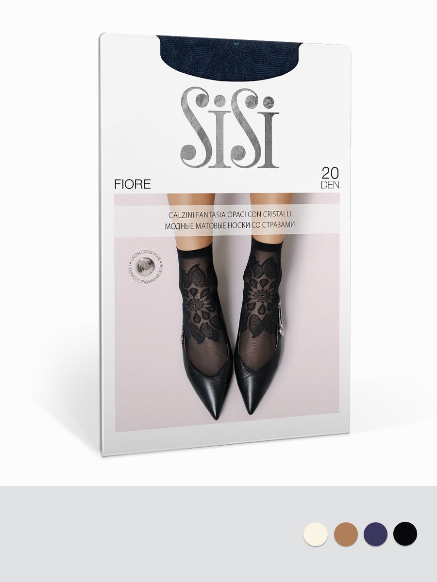 FIORE Носки с кружевным рисунком и стразами SISI