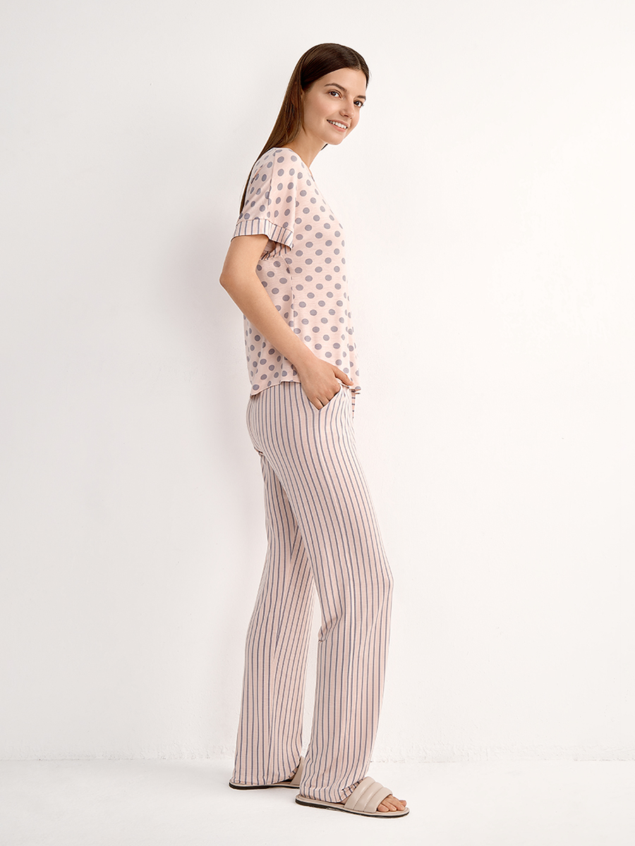 DSi_F SIESTA 0226VI Пижама женская (Футболка+брюки прямые)