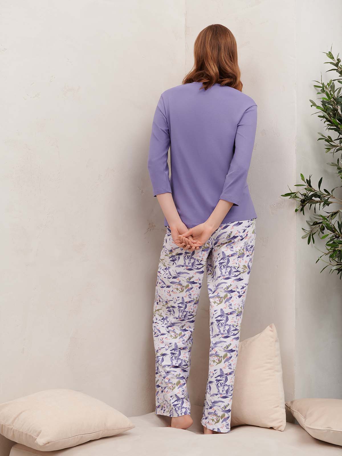 D2672SI Комплект жен.(Фуфайка д/рукав+Брюки)