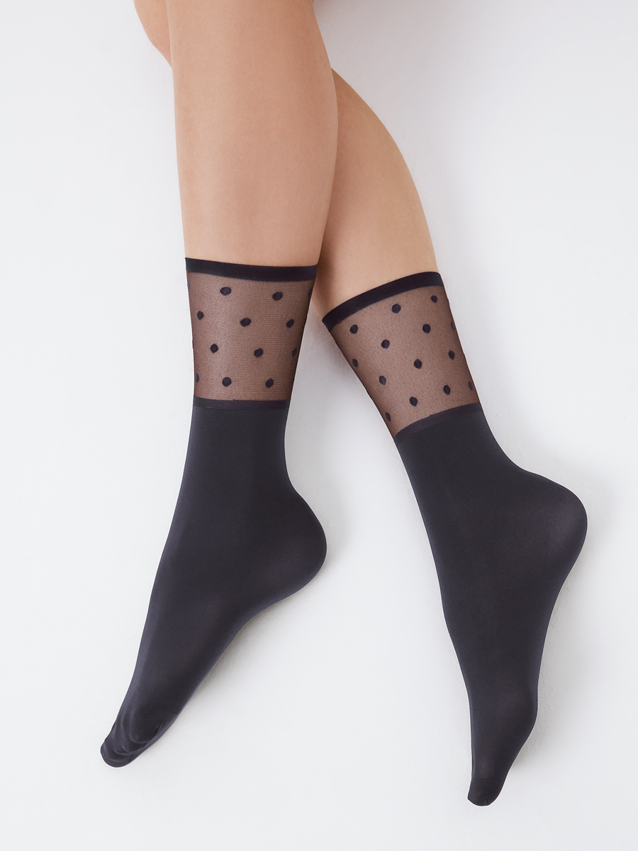 calz. PUNTO 70 носки (микрофибра, верх в крупный горошек)