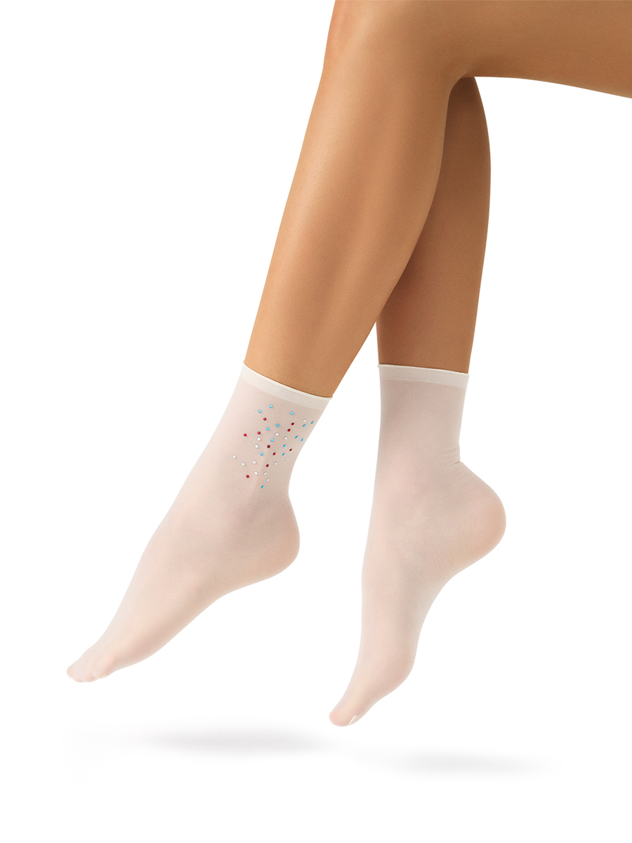 calz. GLAM носки (эффект тюля с принтом стразы)