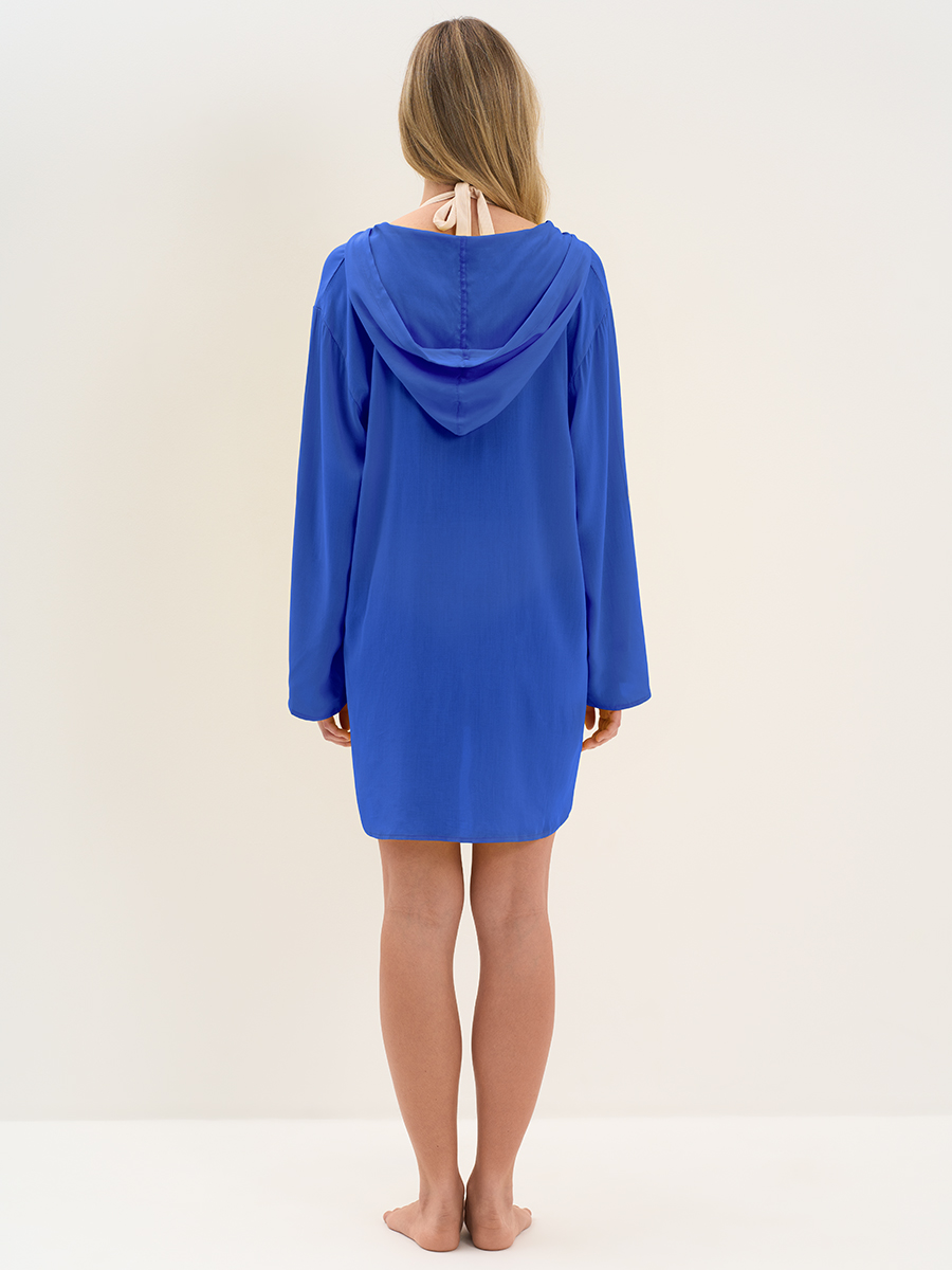 Si 0610K VISCOSA Туника пляжная жен.(с капюшоном) укороченная